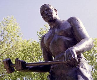 John Henry beeld in Talcott (fotocredit wikimedia)