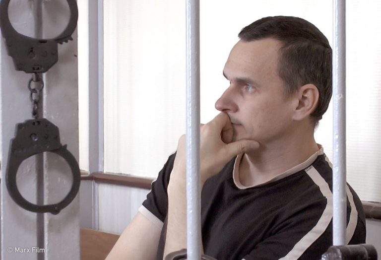 'Free Oleg Sentsov' Protest op #Berlinale tegen Russische straf Oekraïense regisseur
