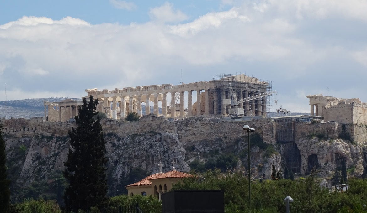 View on the Acropolis and Partheon, Athens (photo author)