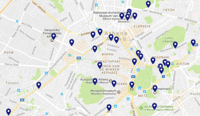 0verzicht van de spreiding van locaties in Athene