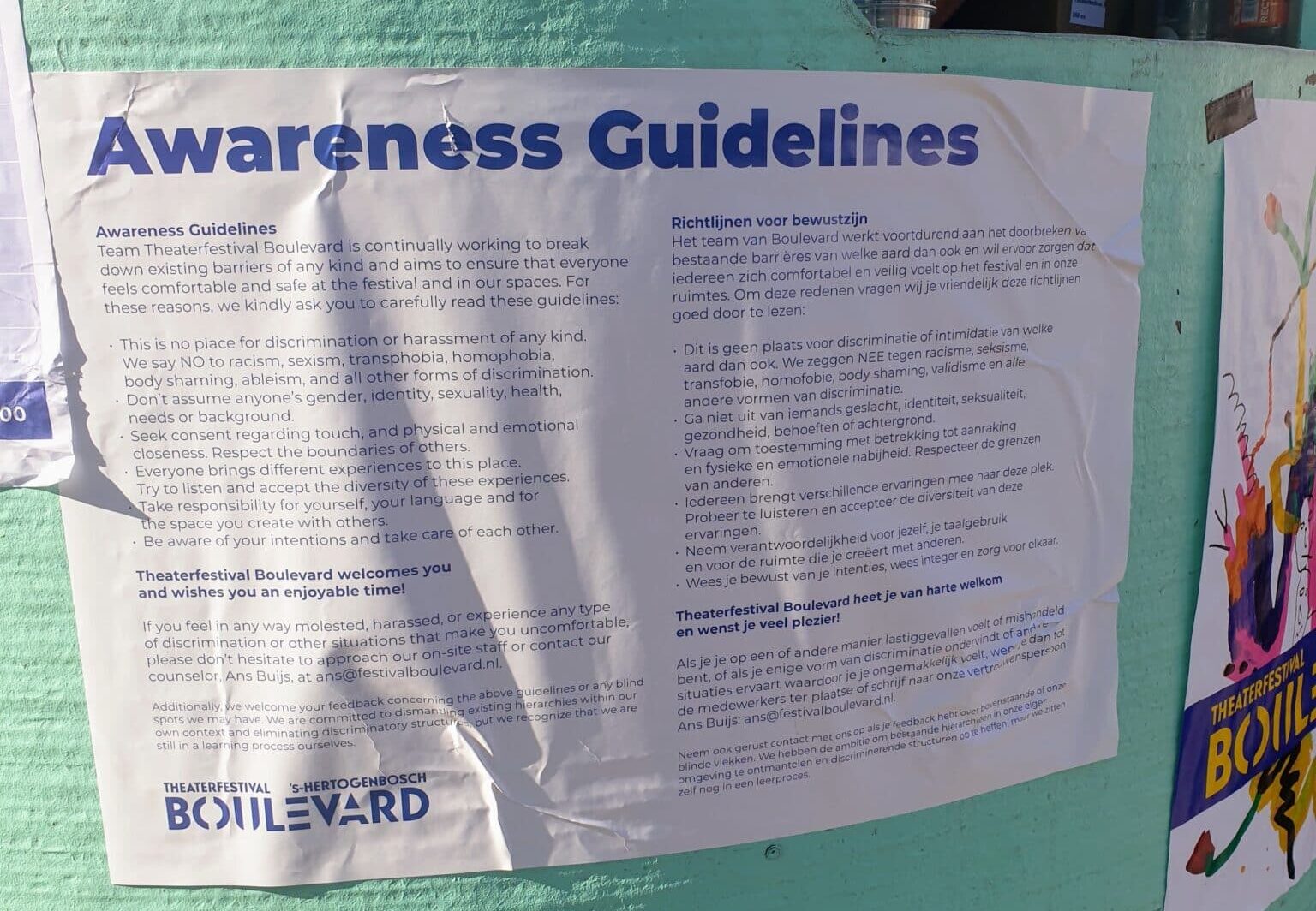 awareness guidelines (foto auteur)